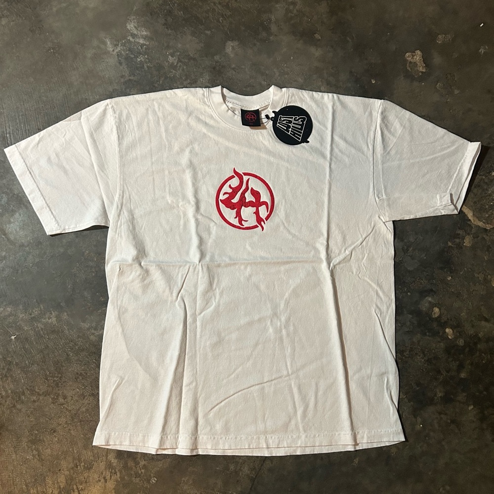 Lost Hills Tshirt - Red Puff Print Logo Big Back Graphic